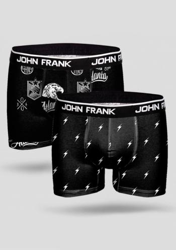 Pánské boxerky John Frank JF2BMC08 2PACK M Černá