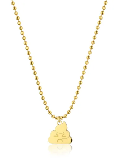 S'Agapõ Originální pozlacený náhrdelník Hovínko Smile SSM009