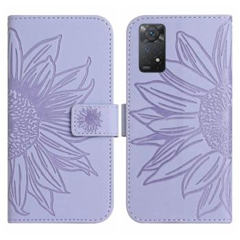 ART SUNFLOWER Peňaženkový obal so šnúrkou pre Xiaomi Redmi Note 11 / Note 11S svetlofialový