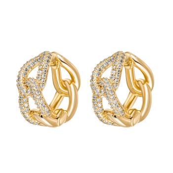 CRYSTalp Masivní pozlacené náušnice s krystaly Luxury 42311.G