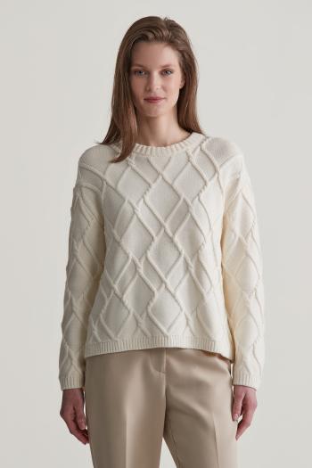 SVETR GANT TEXTURED KNIT C-NECK CREAM