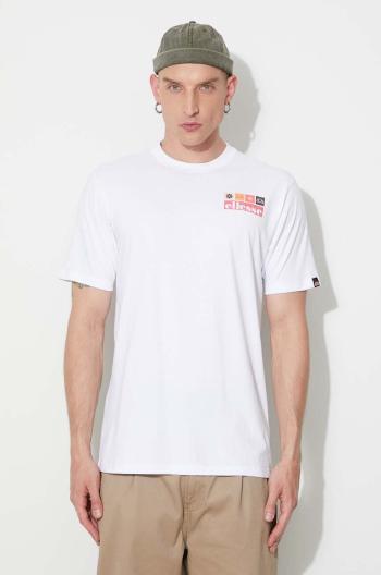 Bavlněné tričko Ellesse bílá barva, s potiskem, SHR17638-BEIGE