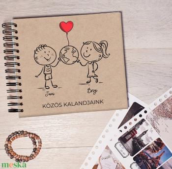 Közös kalandjaink 2. / Útinapló/Utazós Scrapbook/emlékkönyv/ egyedi felirattal, ajándék ötlet pároknak, Valentin na