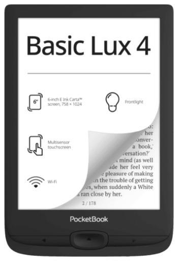 PocketBook PB618-P-WW Basic Lux 4 E-Book olvasó, Fekete