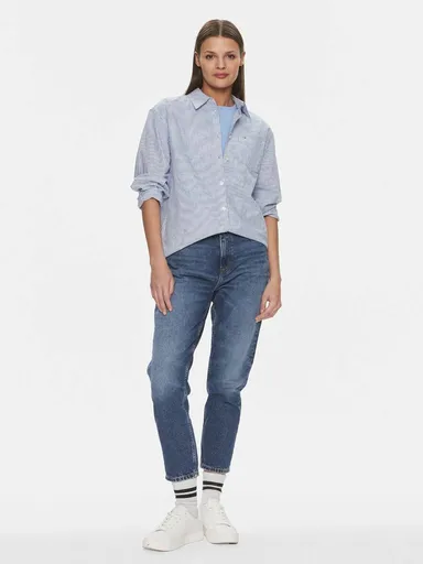 Tommy Jeans dámská pruhovaná modrá košile DW0DW17737 XS