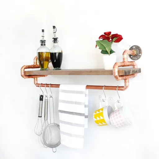 Dekorativní dřevěná nástěnná police Cop045