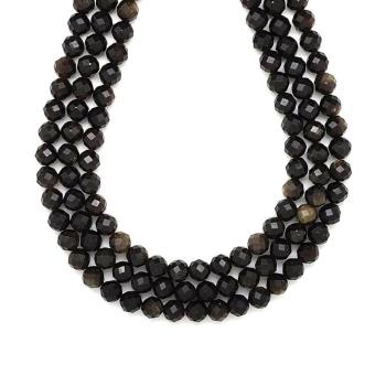 Obszidián fazettált golyó 6mm