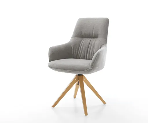 Jídelní židle Zelia-Flex s područkami potahová látka Měkký šedá