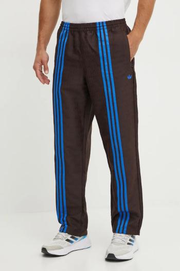 Kalhoty adidas Originals Club TrackPant pánské, hnědá barva, vzorované, JN5970