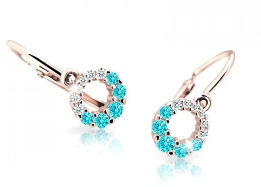 Cutie Jewellery Dětské náušnice z růžového zlata C2154-10-X-4 světle zelená