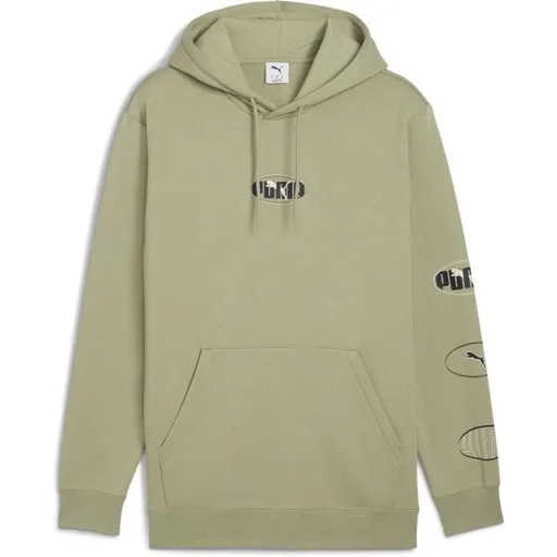 Puma ESSENTIALS LOGO LAB EXEKUTION HOODIE Pánská mikina, khaki, velikost
