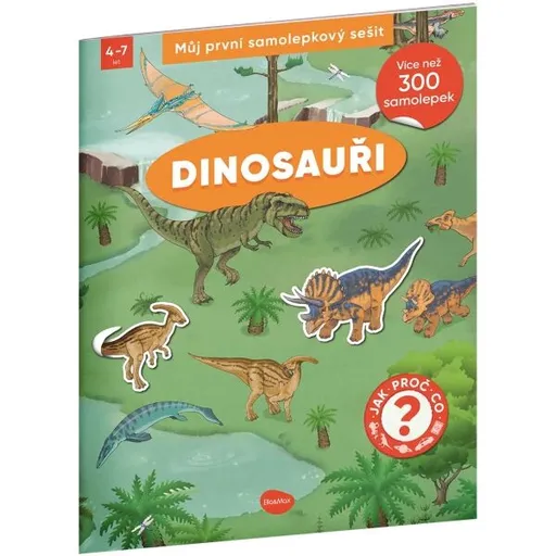 ELLA & MAX DINOSAUŘI Můj první samolepkový sešit, mix, velikost