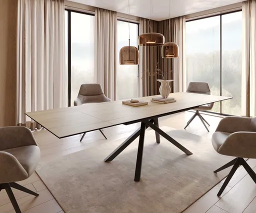 Jídelní stůl Edge 200-300x100 keramika Laminam® Sabbia křížová