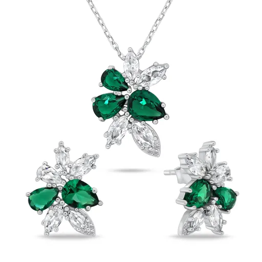 Brilio Silver Okouzlující stříbrný set šperků se zirkony SET248WG (náhrdelník, náušnice)
