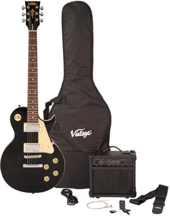 Vintage V10 Coaster Pack Gloss Black Elektrická kytara