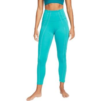 Nike YOGA DRI-FIT 7/8  LUREX Dámské jógové legíny, tyrkysová, velikost