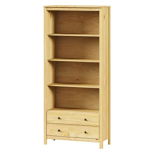 Knihovna 2 zásuvky TORINO kovové úchytky