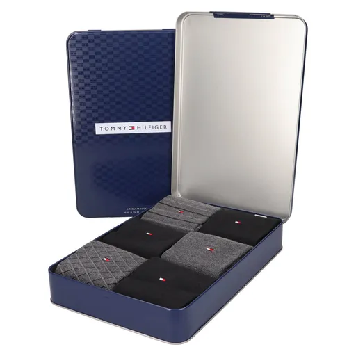 Dárková sada ponožek Tommy Hilfiger Neptun šedá - 6 párů