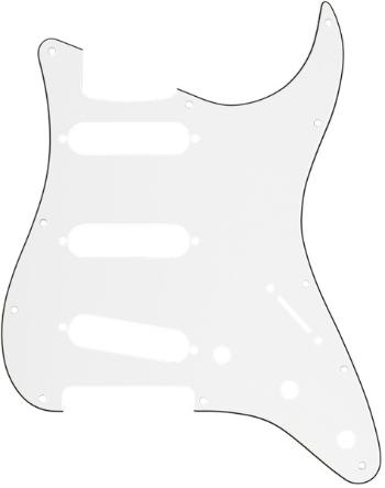 Fender Pickguard, Stratocaster S/S/S, 11-Hole Mount, Parchment P/B/P, 