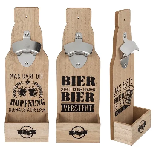 Otvírák na láhve se zásobníkem na víčka