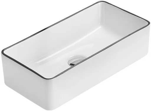 MEXEN Nadia umyvadlo na desku 46 x 23, bílá/černá hrana 21614607