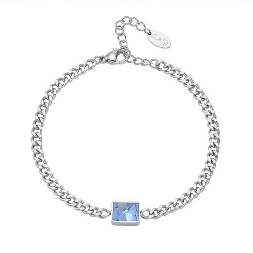 CRYSTalp Elegantní ocelový náramek s krystalem 22139.AQU.E