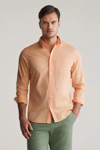 KOŠILE GANT REG SUNFADED VOILE SHIRT PEACHY ORANGE