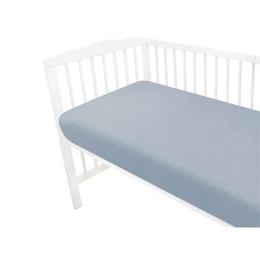 Baby Nellys Mušelínové prostěradlo do postýlky 60 x 120 NATURE double - jeans