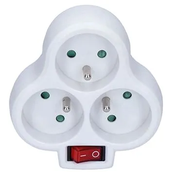 Solight Rozbočovací adaptér s vypínačem 3 x 10A/230V bílý (P99)