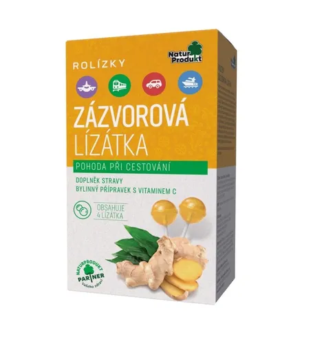 Naturprodukt Rolízky zázvorová lízátka 4 ks