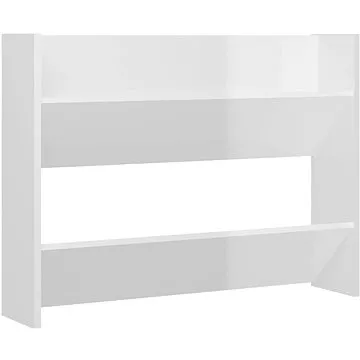 Nástěnný botník bílý s vysokým leskem 80x18x60 cm dřevotříska, 806753 (806753)