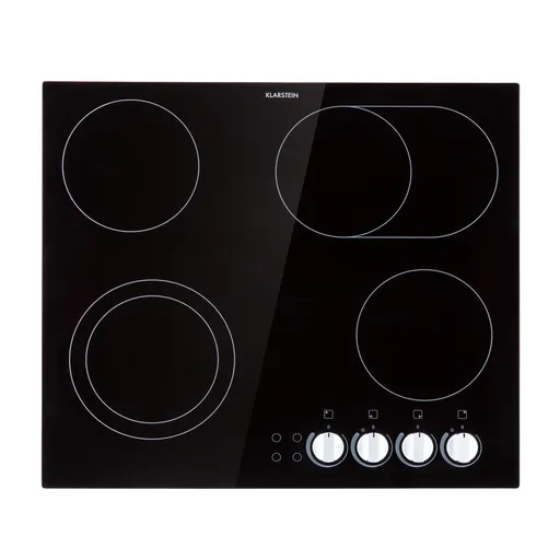 Klarstein EasyCook, sklokeramická varná deska, 6100 W, otočný regulátor, černá