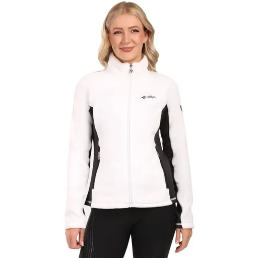 KILPI SKATHI Dámská chlupatá fleecová mikina, bílá, velikost