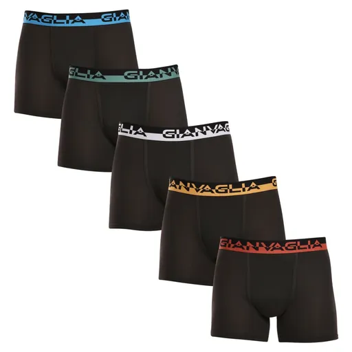Gianvaglia 5PACK pánské boxerky černé (GVG-5008) XXL