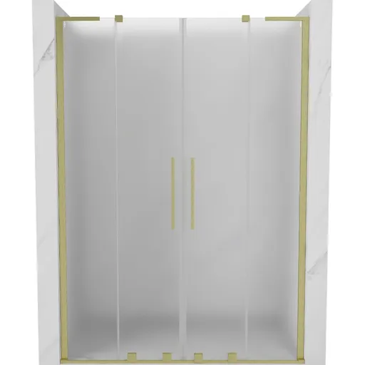 MEXEN/S Velar L Duo posuvné sprchové dveře 150, dekor, zlatá kartáčovaná 871-150-003-32-55