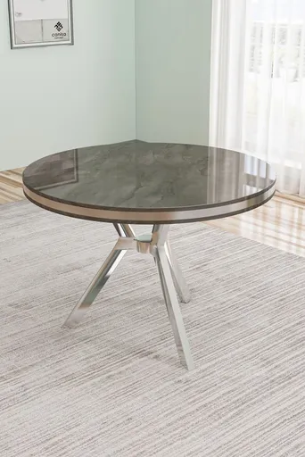 Jídelní stůl Mos - Anthracite, Chrome