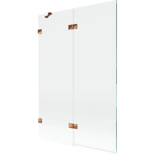 MEXEN/S Lunar vanová zástěna 2-křídlová levá 120 x 150, transparent, růžové zlato 897-120-100-60-00-L