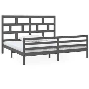 Rám postele šedý masivní borovice 200 × 200 cm, 3101305 (3101305)