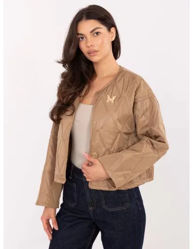 Camelová prošívaná bunda bez kapuce RUE PARIS