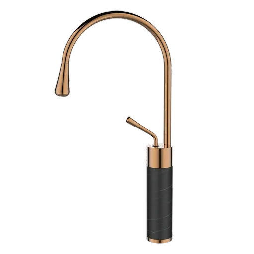 INVENA Umyvadlová baterie vysoká STONE černá/měď  BU-03-W14-V