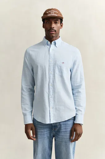 KOŠILE GANT REG COTTON LINEN SHIRT SKY BLUE