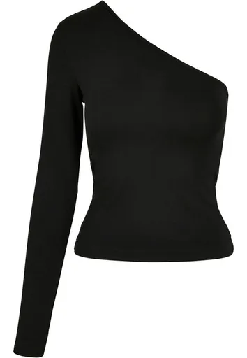 Urban Classics Ladies Asymmetric Longsleeve black - XS