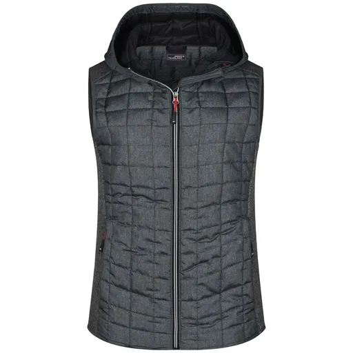 James & Nicholson (Daiber) Dámská prošívaná vesta JN767 - Šedý melír / antracitový melír | L