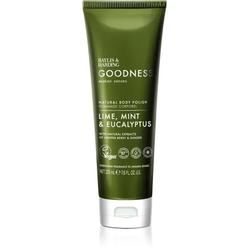 Baylis & Harding Goodness Awaken Senses osvěžující tělový peeling vůně Lime, Mint & Eucalyptus 225 ml