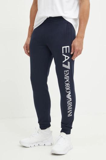 Tepláky EA7 Emporio Armani tmavomodrá barva, s potiskem, PJ07Z.8NPPB5