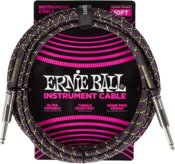 Ernie Ball Braided Instrument Cable Straight/Straight 10ft - Purple Py