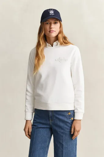 MIKINA GANT REG TONAL SHIELD C-NECK SWEAT EGGSHELL