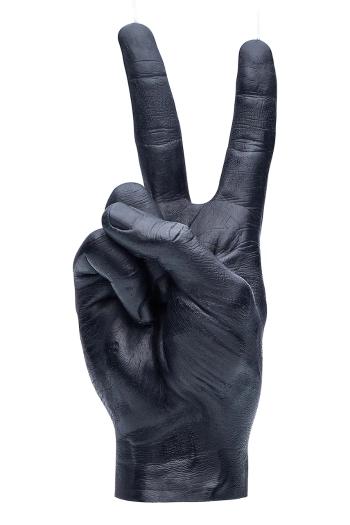 Ozdobná sviečka CandleHand Peace 360 g čierna farba