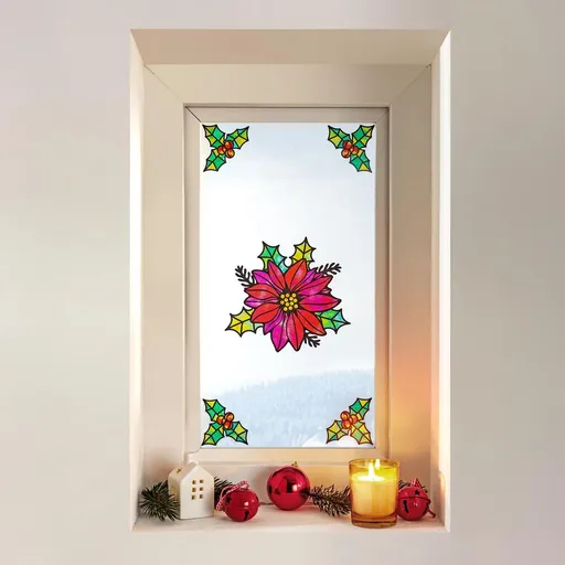 Die moderne Hausfrau Samolepky na okno Vánoce, sada 4 ks