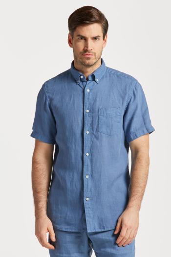 KOŠILE GANT REG UT GMNT DYED LINEN SS SHIRT SALTY SEA